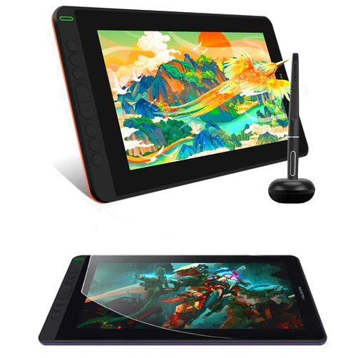 HUION KAMVAS 12 Drawing Tablet with Full-Laminated Screen USB-C Connection Tilt Support, 11.6-inch Graphics Tablet with Replaceable Film for Art, Design, Education, Work with Mac, PC & Mobile, Orange