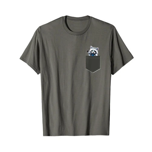 Cute Raccoon Pocket Shirt by T&T Pocket Raccoon Shirt Cute Funny Raccoon In Pocket Gift T-Shirt