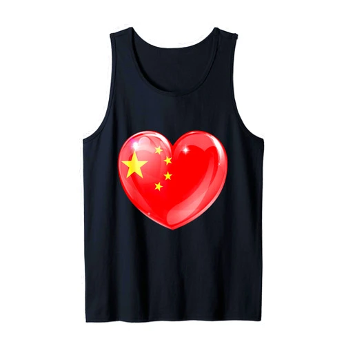 Heart Shaped Chinese Flag China Love Design Heart Shaped Chinese Flag China Love Patriotic Design Tank Top