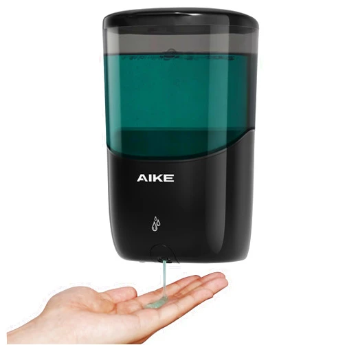 AIKE Wall Mount Automatic Soap Dispenser for Liquid Soap Battery Operated Black, Model AK1216