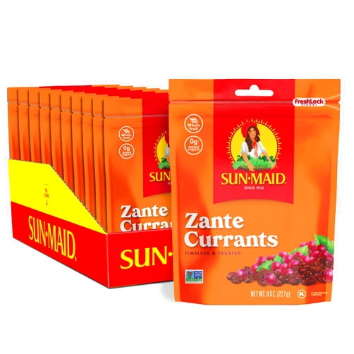 Sun-Maid California Sun-Dried Zante Currants - (10 Pack) 8 oz Resealable Bag - Dried Fruit Snack for Lunches and Snacks