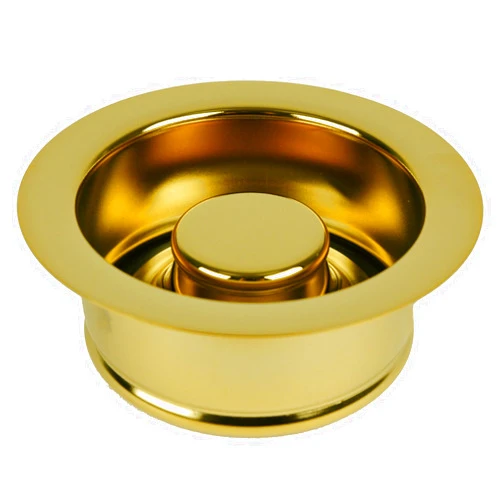 Plumb USA ISE Garbage Disposal Flange Drain Solid Brass with Stopper (Polished Brass)