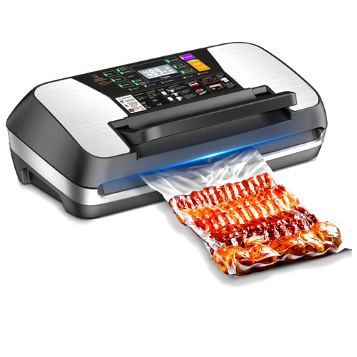 MZROT 95kpa Vacuum Sealer Machine, Commercial Full Automatic Food Sealer, Food Vacuum Sealing Machine with Cutter, 10 Pre-cut Bags & Bag Rolls and Accessory Hose, Fully Starter Kits, Black