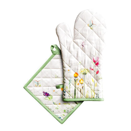 Maison d' Hermine Oven Mitt & Pot Holder 100% Cotton Heat Resistant Kitchen Oven Mitt (7.5