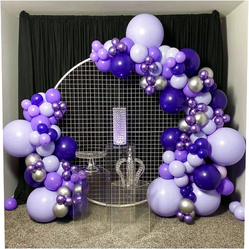 Qinqi Macaron Purple Balloon Arch Garland Kit-Macaron Purple Balloon Metallic Purple Balloon 133Pcs for Birthday,Gender Reveal,Baby Shower,Wedding,Engagement,Christmas and Bachelor Party Decoration