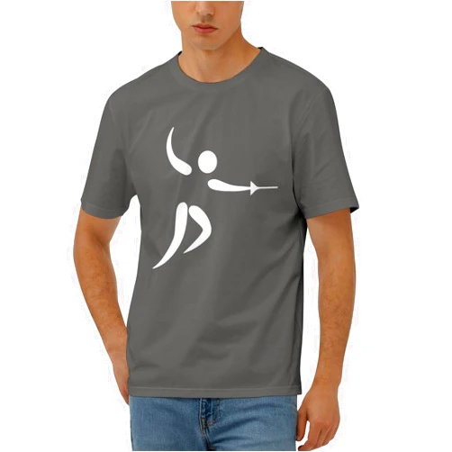 JYEXSEIZ Fencing Men's Short Sleeve T-Shirt Cotton Athletic Workout Casual Shirts Quick-Drying Tees Black