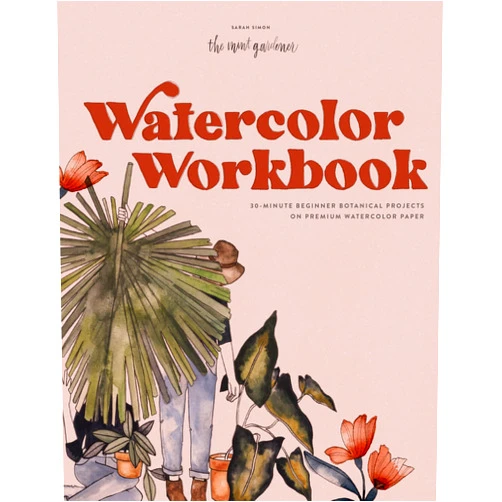 By Sarah Simon (Author), Paige Tate & Co. (Producer) Watercolor Workbook: 30-Minute Beginner Botanical Projects on Premium Watercolor Paper (Watercolor Workbook Series)