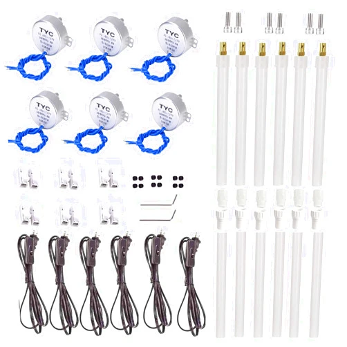 NAIVE BLUE 6 Set Cup Turner motor Kit Accessories Tumbler Turners motor for Crafts Tumbler,Includes Synchronous Turntable Motors,Coupling Connectors,DN20 pipe, for Cuptisserie,Tumbler Cup Rotator Machince (5-6R)
