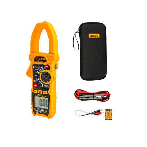 INGCO Clamp Meter, 1000A True RMS 6000 Counts for AC Current AC/DC Voltage VFD LOZ NCV Capacitance Resistance Continuity Temperature DCM10004