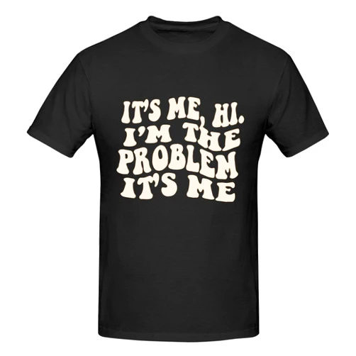 BYTUWVO It's Me Hi I'm The Problem Men's Graphic Novelty T-Shirt for Men, Humor Tee Tops, Short Sleeve Black