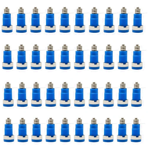 JoWanSome 40Pcs Durable Panel Mount Adapter: 4mm Banana Female Jack Socket Connector for Convenient Banana Binding Post Connection (Blue ×40Pcs)