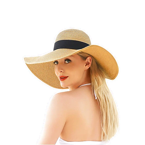 Trifabricy Beach Hat for Women, Wide Brim Sun Straw Hat for Women, Sun Hat Womens UPF 50+ UV Protection, Floppy Foldable Summer Hat