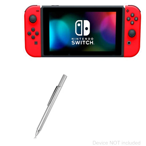 BoxWave Stylus Pen Compatible with Nintendo Switch - FineTouch Capacitive Stylus, Super Precise Stylus Pen - Metallic Silver