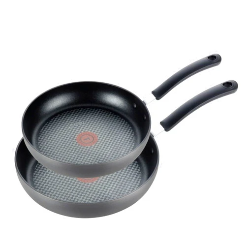 T-fal Ultimate Hard Anodized Nonstick Fry Pan Set 2 Piece, 10, 12 Inch, Oven Broiler Safe 400F, Cookware, Pots and Pans Set Non Stick, Kitchen Frying Pans, Cooking Skillets, Dishwasher Safe, Grey