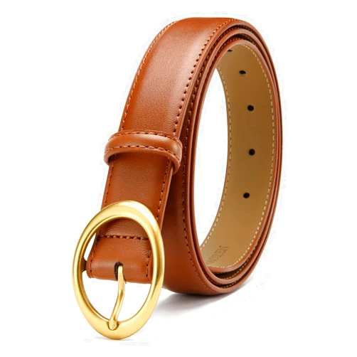 CHAOREN CR Womens Belt - CR Leather Belt Women Casual for Jeans Pants Dress - Belts with Gold Buckle for Women Fashion