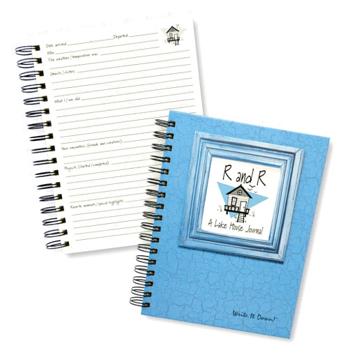 Write it Down series by Journals Unlimited, Guided Journal, R and R, A Lake House Journal, Full-size 7.5