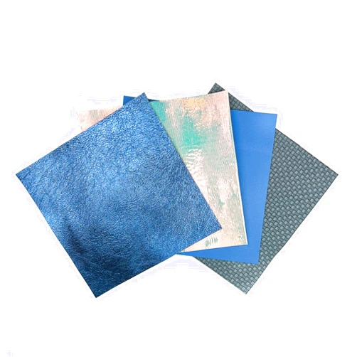 LeatherAA ITALIAN LEATHER COMPANY Holographic Laser Cut Leather for Jewelry 4 Gray-Blue Lambskin Hide Sheets for Crafts 5x5In/ 12x12cm