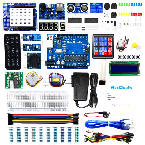 REXQualis Super Starter Kit Based on Arduino UNO R3 with Tutorial and Controller Board Compatible with Arduino IDE