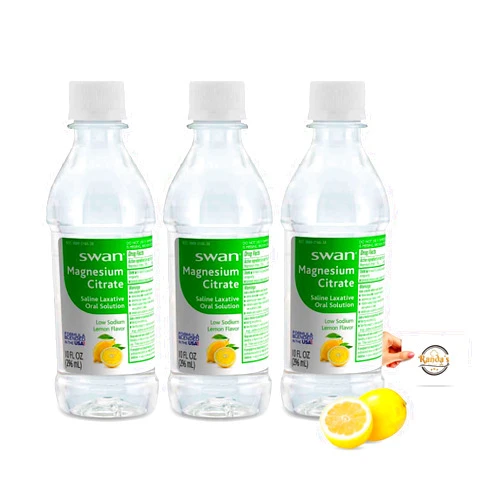 Randa's Recipes Swan Magnesium Citrate Saline Laxative - Lemon (3-Pack) with Randa's Recipes Card