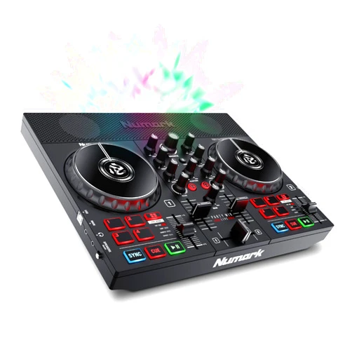 Numark Party Mix Live - DJ Controller with Built in Speakers, Party Lights and DJ Mixer, Complete Dj Set with Mixer and Audio Interface + Serato DJ Lite