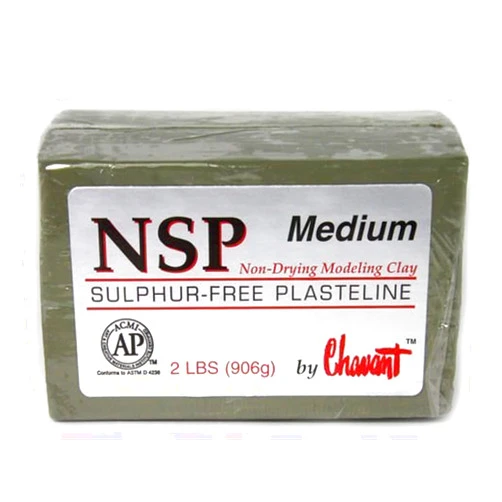 Chavant NSP Medium Oil Based Sulfur Free Sculpting Clay – Green (2 lbs.)