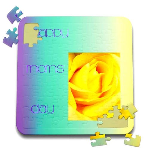 3dRose Image of Buttercup Yellow Macro Rose On Violet Aqua Gradient - Puzzles (pzl_357786_2)