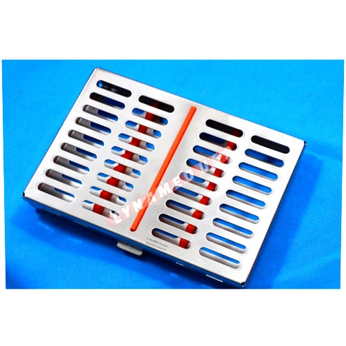 SYNAMED USA 1 German Stainless Dental Autoclave Sterilization Cassette Rack Box Tray for 10 Instruments