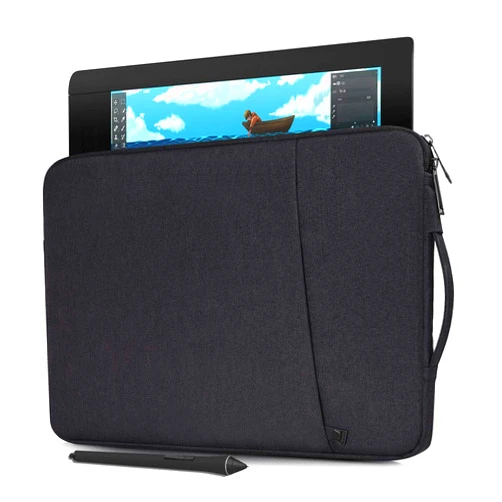 CaseDeer Drawing Tablet Sleeve Case Bag for XP-Pen Deco 01 V3, HUION Inspiroy H1060P/ H950P/ Kamvas 13/Inspiroy 2 Large, Wacom Intuos Pro Medium/Wacom One, Black
