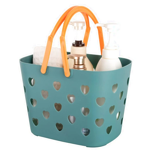 Anyoifax Portable Shower Caddy Tote Plastic Storage Basket with Handle Box Organizer Bin for Bathroom, Pantry, Kitchen, College Dorm, Garage - Blue