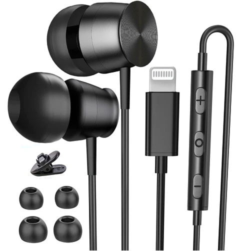Gsangoo Lightning Headphones for iPhone 13 14 12 Pro Max MFi Certified Lightning Earbuds with Mic Noise Isolation Stereo Bass in-Ear Headphones Lightning Connector Wired Earphones for iPhone 11 XR SE