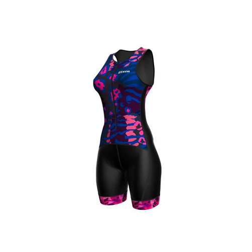 WIXEN SPORTS WIXEN Women's Triathlon Suit Sleeveless Tri Suit Padded Cycle Race Swim Bike Run Tri Suit Back Pockets