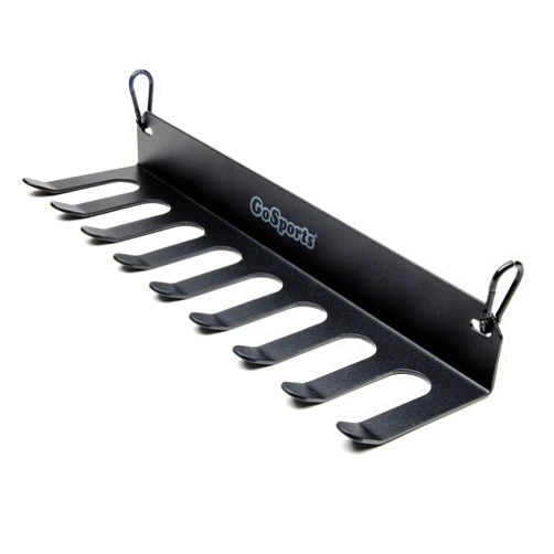 GoSports Baseball & Softball Bat Racks - Black or Red, Holds 16 Bats - Mount on Wall or Clip on Dugout Fence