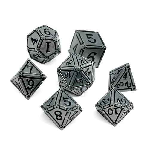 Norse Foundry Ironworks Metal Dice Sets - Holy Advenger - Premium 7-Piece Set for D&D and RPG Adventures – Solid Metal Zinc Alloy Construction, Exquisite Design