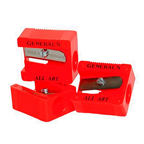GENERAL'S Generals Little Red All-Art 1-Hole Pencil Sharpeners, Red, Pack of 18