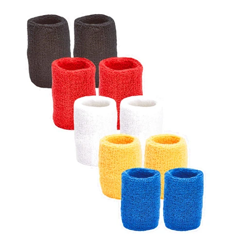 Tourna Unique Sports Multi Color Pack Sports Wristbands for Basketball Leagues, 5 pair of Wristbands per pack
