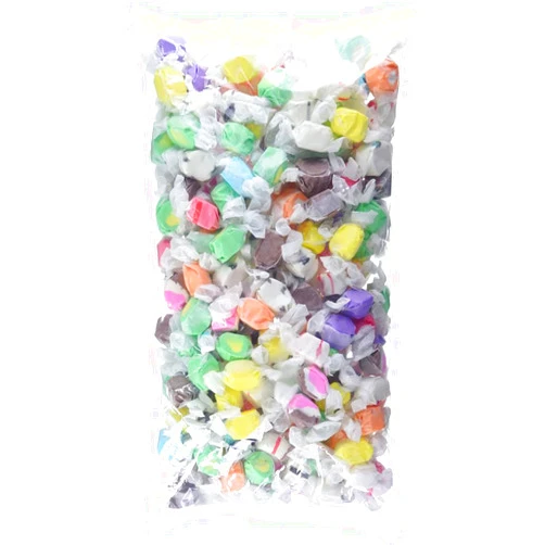 Sweet Candy Company Salt Water Taffy Individually Wrapped - Salt Water Taffy Candy Bulk, Old Fashioned Assorted Flavors, Soft and Chewy Candy Mix, Gluten Free Variety Pack - 3 lb Bag
