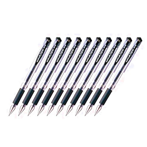 Uni-ball Signo Capped Gel Ink Pen (UM-153) , Bold Point 1.0mm, Black Ink, Value Set of 10