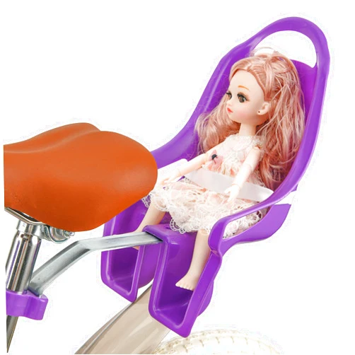 EIRONA Doll Bike Seat for Girls, Bicycle Doll Chair for 12 14 16 18 20 Inch Girls Bike, American Girl Kids Children Bike Accessories for Doll, Purple