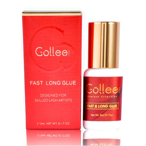 GOLLEEPRO Eyelash Extension Glue Long Retention – 8 Weeks /1 Sec Drying Time/(0.17fl.oz / 5ml) Eyelash Glue for Eyelash Extensions Maximum Bonding/Black Lash Adhesive for Professional USE ONLY