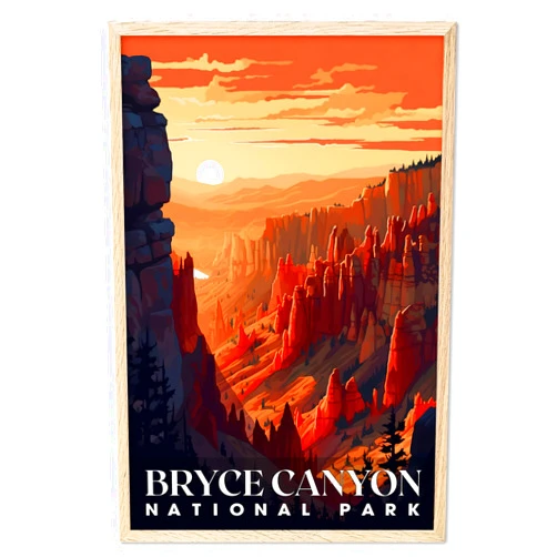 Miracle Spirit Bryce Canyon National Park, National Parks Wall Poster, Bryce Canyon National Park Wall Art, Abstract Nature Landscape Forest Wall Art Pictures for Bedroom Office Living Room (UNFRAMED)