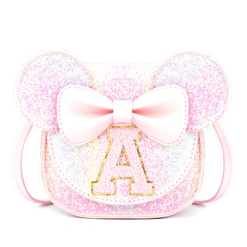 mibasies Toddler Purse Girl Gifts: Little Kids Gifts - Birthday Gifts for Girls 3-8 Mini Mouse Ears Bow Purse Glitter Rainbow A