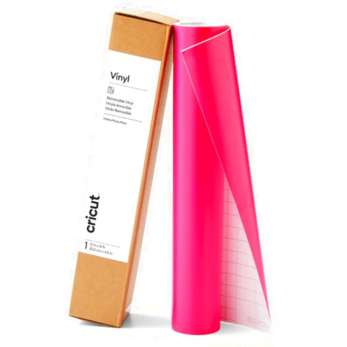 Cricut Premium Removable Vinyl (12 in × 15 ft), No-Residue Easy Removal up to 2 Years, Perfect for Indoor-Outdoor DIY Projects & Removable Decals, Compatible with Cricut Machines, Fuchsia