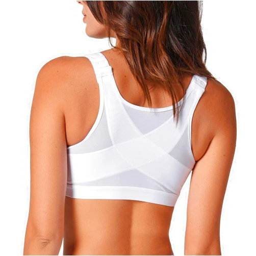 Leonisa Front Closure Posture Corrector Full Coverage Bra - Wireless Back Support Bras for Women