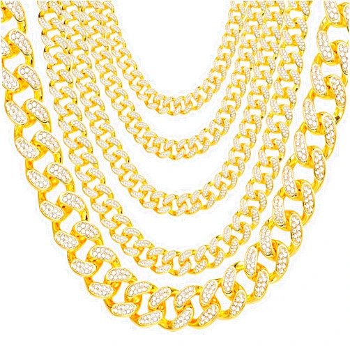 Napal Swiss 35mm - 13mm Chunky Gold Necklace Cuban Link Chain Miami Cuban Mens Necklace 18k Gold Silver Over Stainless Steel Chain for Men Hip-Hop & Cool Style Jewelry