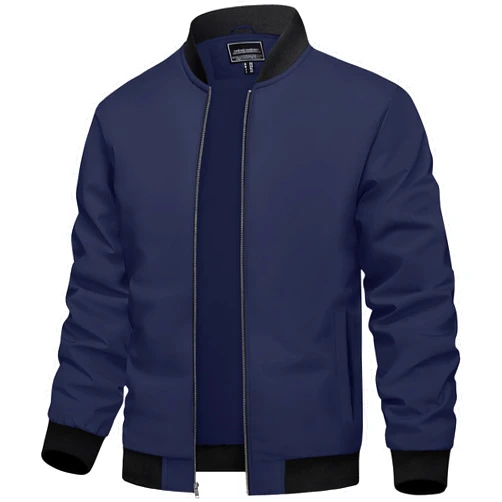 TACVASEN Men's Bomber Jacket Lightweight Spring Fall Windbreaker Casual Coats with Pockets