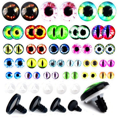TOAOB THE ONE AND ONLY BABY TOAOB 50pcs Safety Eyes for Amigurumis 14mm 16mm 18mm 24mm Glass Dragon Safety Eyes Crafts Crochet Eyes with Washers for Stuffed Animals Bears Doll Making