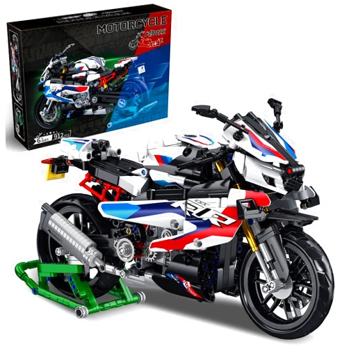 BBEUU 912PCS Motorcycle Building Block Set for Adults, Compatible with Lego, 1000 RR MOC Model Collectible Toys Gifts for Teens Boys Kids