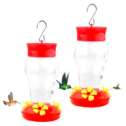 MEGXIT Hummingbird Feeders,Hummingbird Feeder for Outdoors Hanging with Ant and Bee Proof,Plastic Hummingbird Feeder,Humming Birds Feeders for Outside,Humming Bird Feeder-2 Pcs