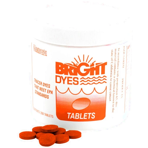 BRIGHT DYES Dye Tracer Tablet, Fl Orange, PK200