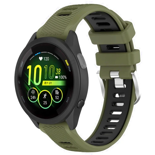 Nacorulu Compatible With Garmin vivoactive 4 Bands,22mm Double Color Soft Silicone Replacement Band for Garmin Venu 3 / Galaxy Watch 3 45MM / Gear S3 Classic Frontier